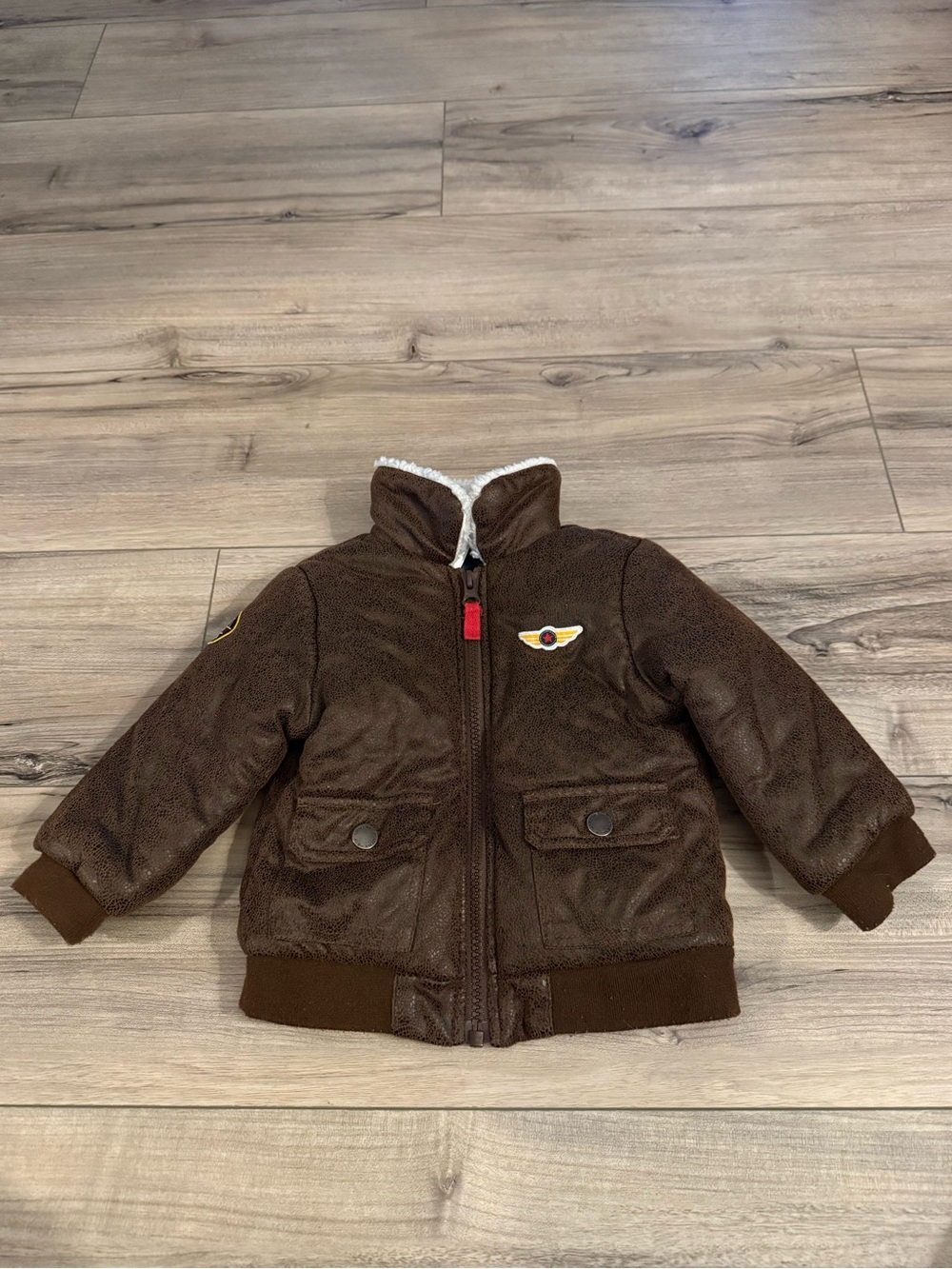 Little Me Toddler Brown Aviator-Style Fleece Jacket Size 18 months